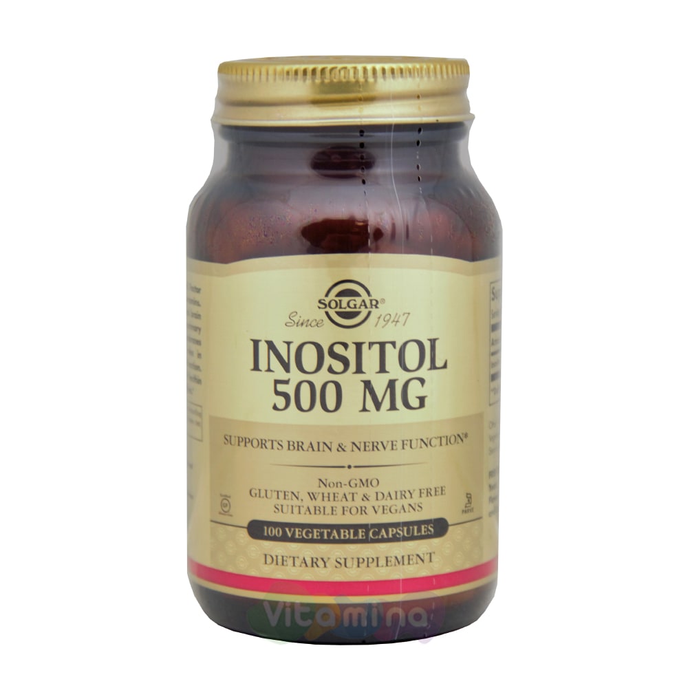 Витамин B8 (Инозитол) Solgar Inositol 500 мг 100 вкапс (Солгар Инозитол 500 мг 100 вкапс)
