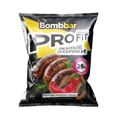 Ржаные сухарики Bombbar Pro fit 50 гр