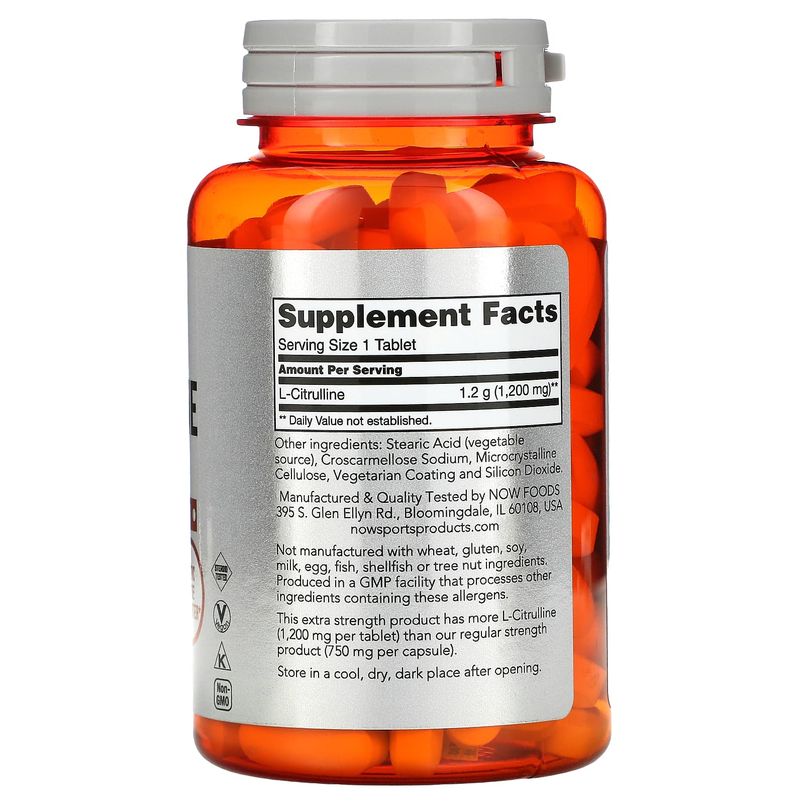 Цитрулин NOW Citrulline 1200 мг 120 таб (Нау Цитрулин 1200 мг 120 таб)