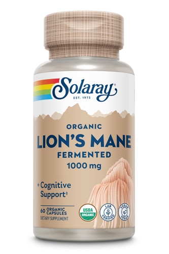 Улучшения памяти и умственной деятельности Solaray Lion's Mane 60 вкапс (Соларей Ежовик Гребенчатый)