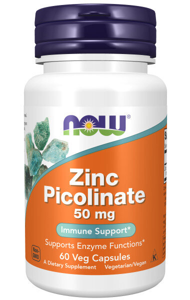 Цинк NOW Zinc Picolinate 50 мг 60 капс (Нау Цинк Пиколинат 50 мг)