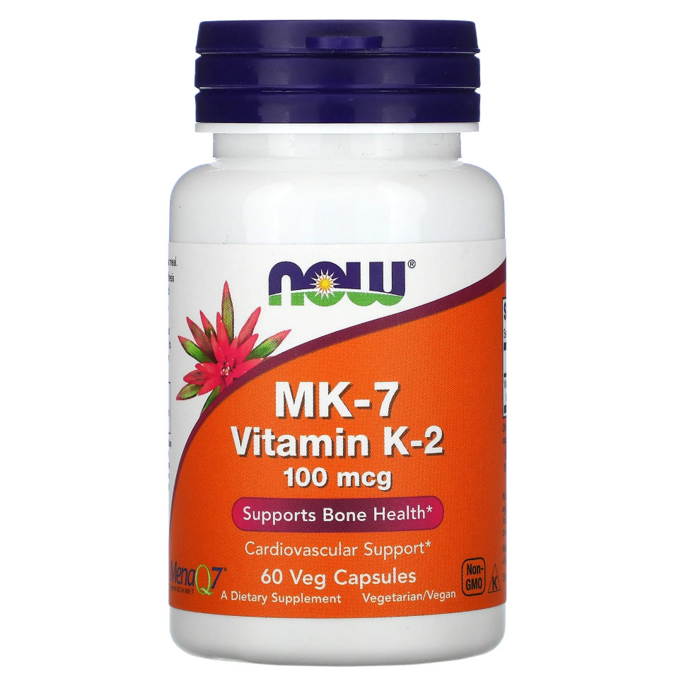 Витамин К2 NOW Vitamin K2 МК-7 100 мкг 60 вкапс (Нау Витамин К2 МК-7 100 мкг)