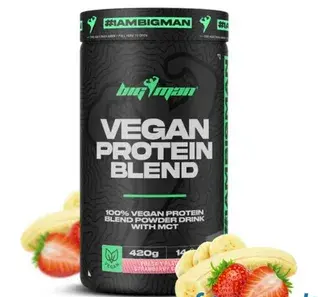 Веган протеин Big Man Vegan Protein Blend 420 гр. (Биг Ман Веган Протеин Бленд 420 гр) (Клубника-банан)