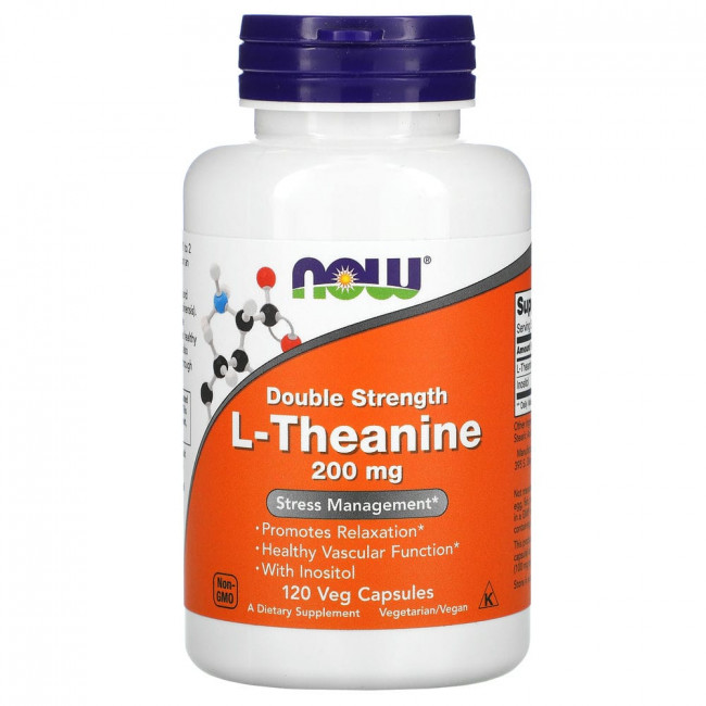 Теанин NOW L-Theanine 200 мг 120 капс (Нау Л-Теанин 200 мг 120 капс)