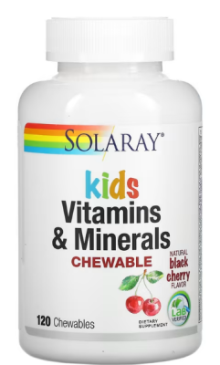 Детские витамины Solaray Kids Vitamins & Minerals 120 жев. таб (Соларей Детские витамины и минералы)