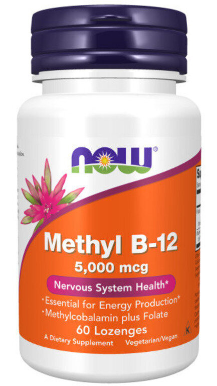 Витамин Б12 NOW Methyl B-12 5.000 мкг 60 пласт (Нау Метил Б-12 5000)