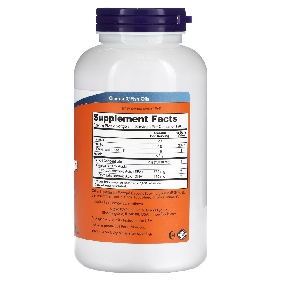 NOW Super Omega-3 ЭПК 360 мг/ДГК 240 мг 240 капс