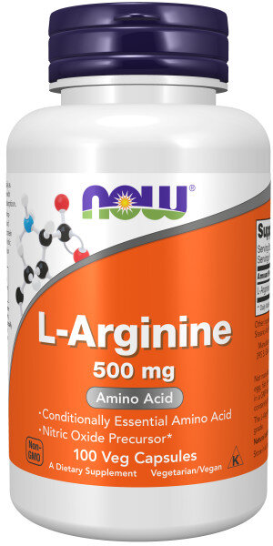 Аргинин NOW L-Arginine 500 мг 100 капс (Нау Л-Аргинин 500 мг 100 капс)