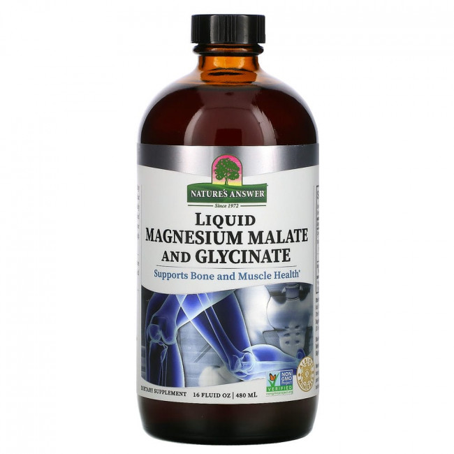 Natures Answer Liquid Magnesium Malate & Glycinate 480 мл (Натурес Ансвер Жидкий Магний 480 мл )