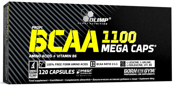БЦАА OLIMP BCAA Mega Caps1100 120 капc (Олимп БЦАА Мега Капс)