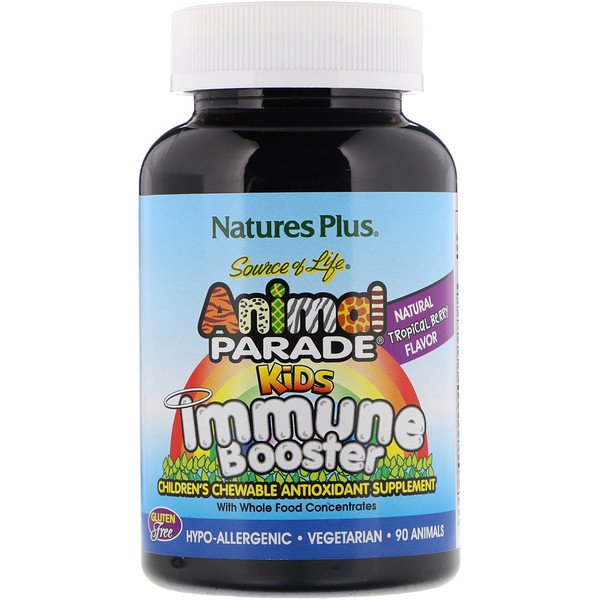 Детские витамины Natures Plus Animal Parade Immune Booster 90 жев.таб (Натурес Плас Имун Бустер) Мар