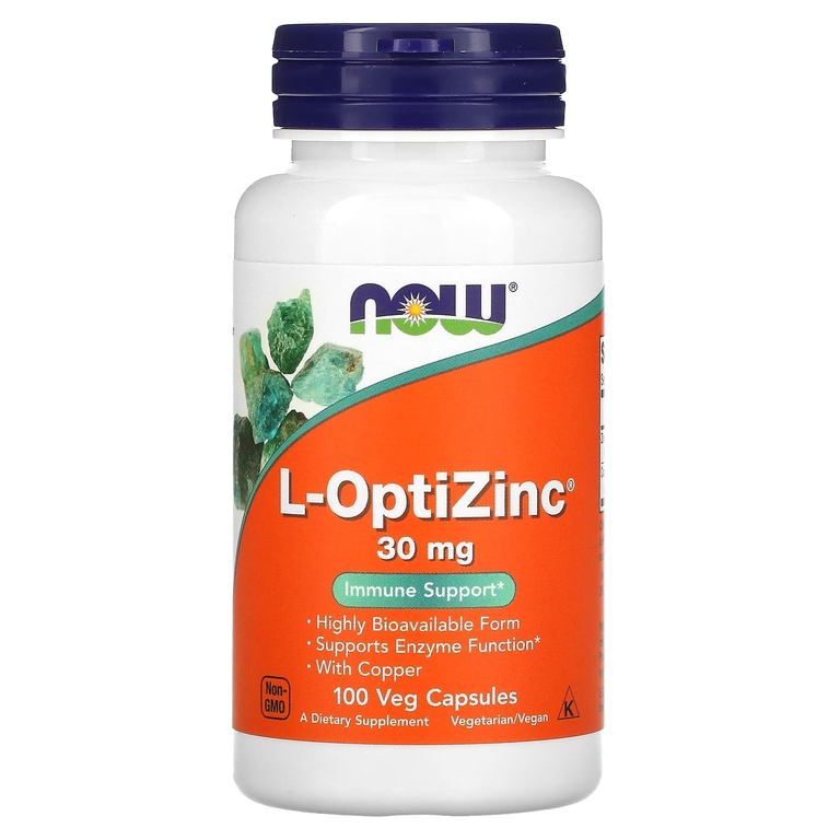 Цинк NOW L-OptiZinc 30 мг 100 вкапс (Нау ОптиЦинк с медью)