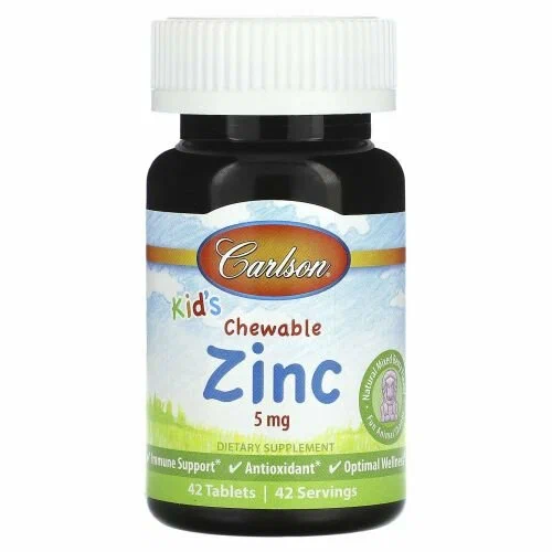 Цинк для детей Carlson Labs Kids Zinc 5 мг 42 таб (Карлсон Лабс Цинк 5 мг 42 таб)