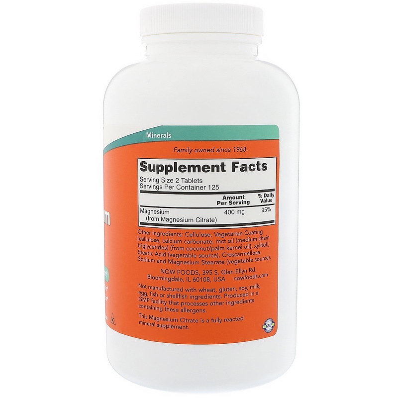 NOW Magnesium Citrate 200 мг 250 таб