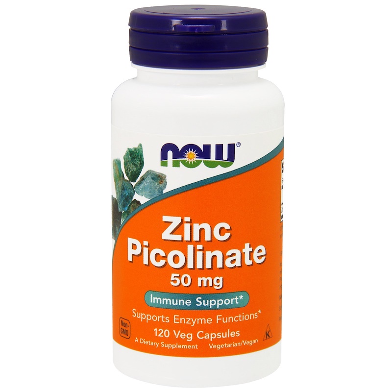 Цинк NOW Zinc Picolinate 50 мг 120 капс (Нау Цинк Пиколинат 50 мг)