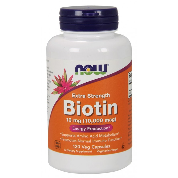 Витамин B7 (Биотин) NOW Biotin 10 мг 120 капс (Нау Биотин 10 мг)