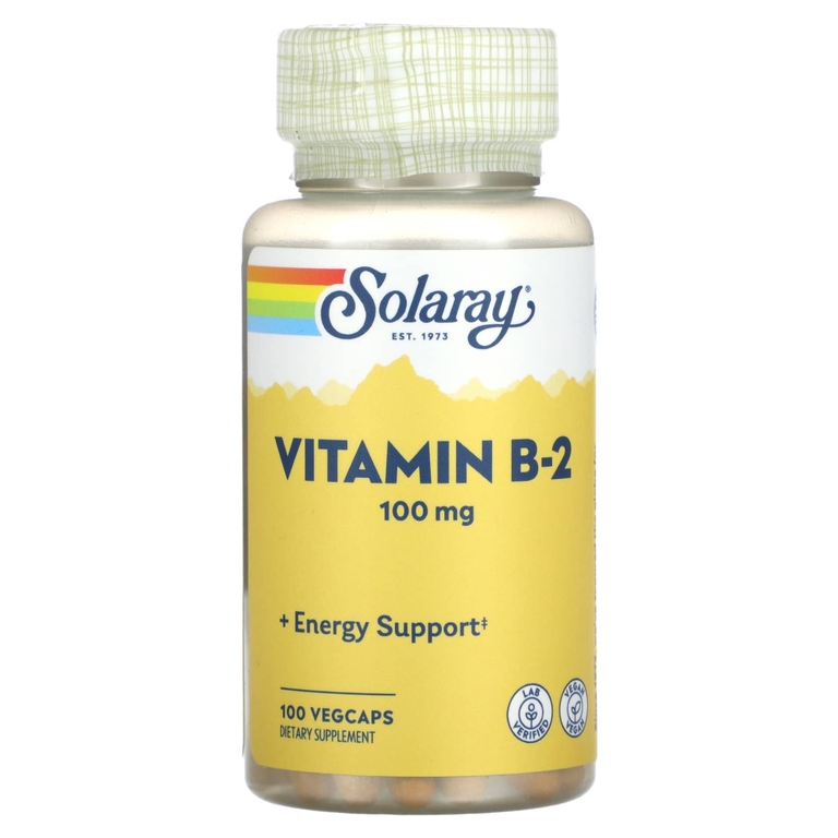 Витамин Б2 Solaray Vitamin B2 Riboflavin 100 мг 100 вкапс (Соларей Б2 Рибофлавин 100 мг)