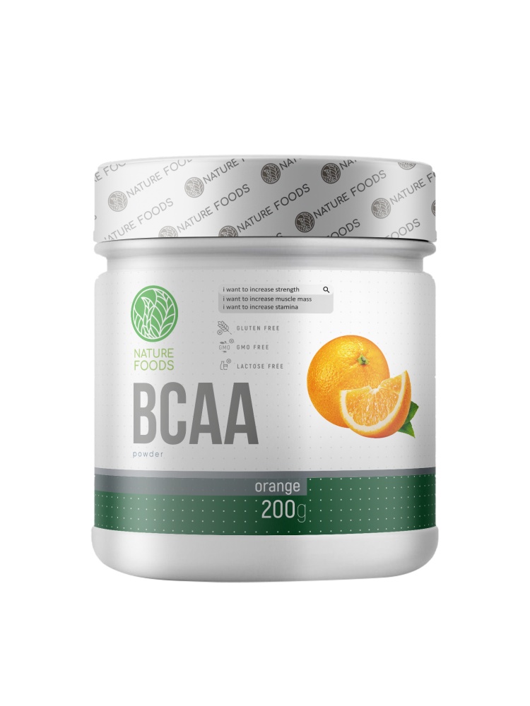 БЦАА Nature Foods BCAA 200 гр (Натуре Фудс БЦАА 200 гр) (Апельсин)