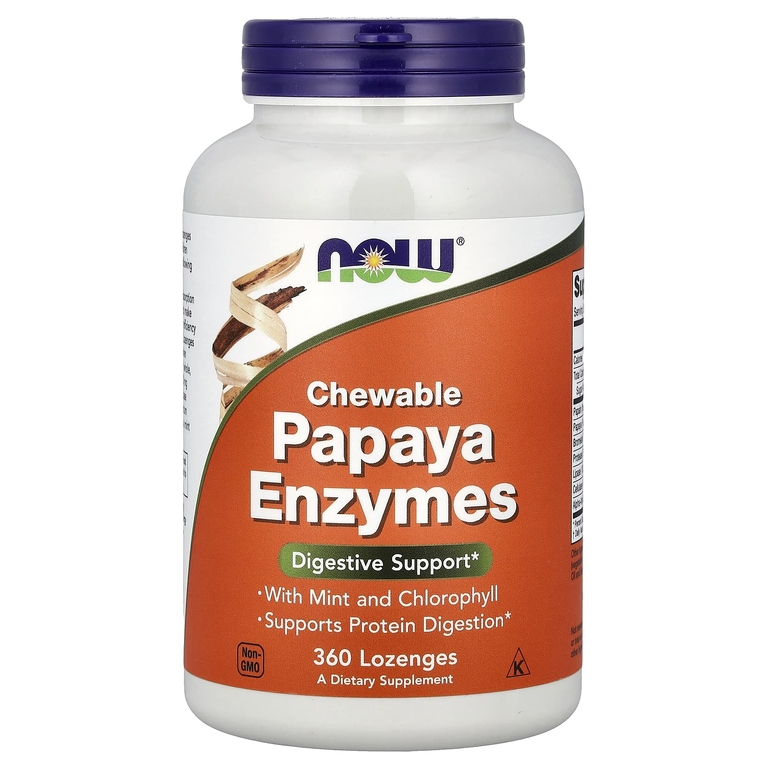 Ферменты NOW Papaya Enzymes 360 пастилок (Нау ферменты папайи 360 пастилок)
