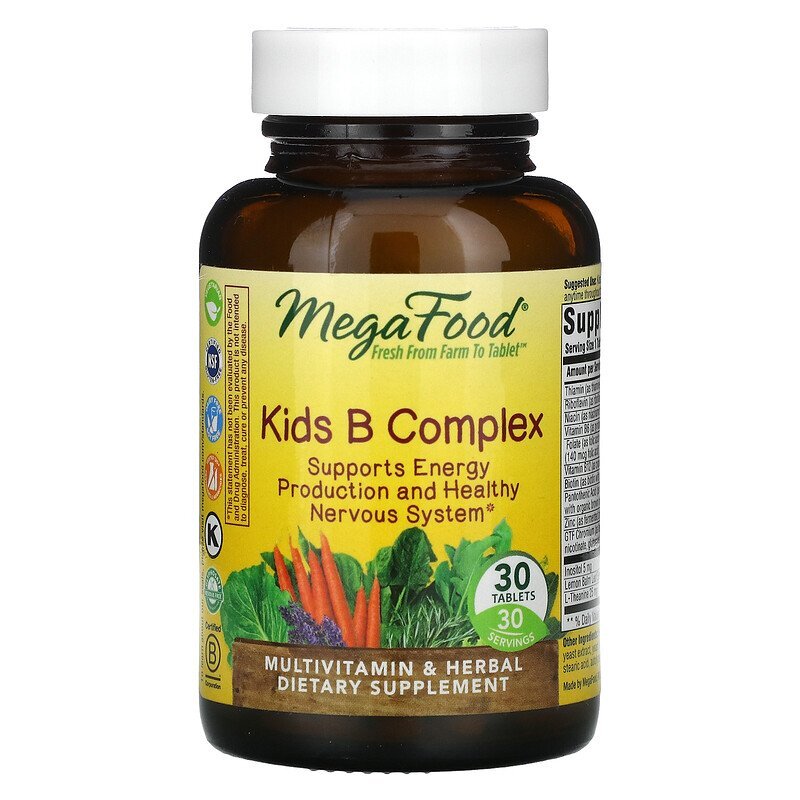 Витамин Б MegaFood Kids B Complex 30 таб (МегаФуд Детский Б Комплекс 30 таб)