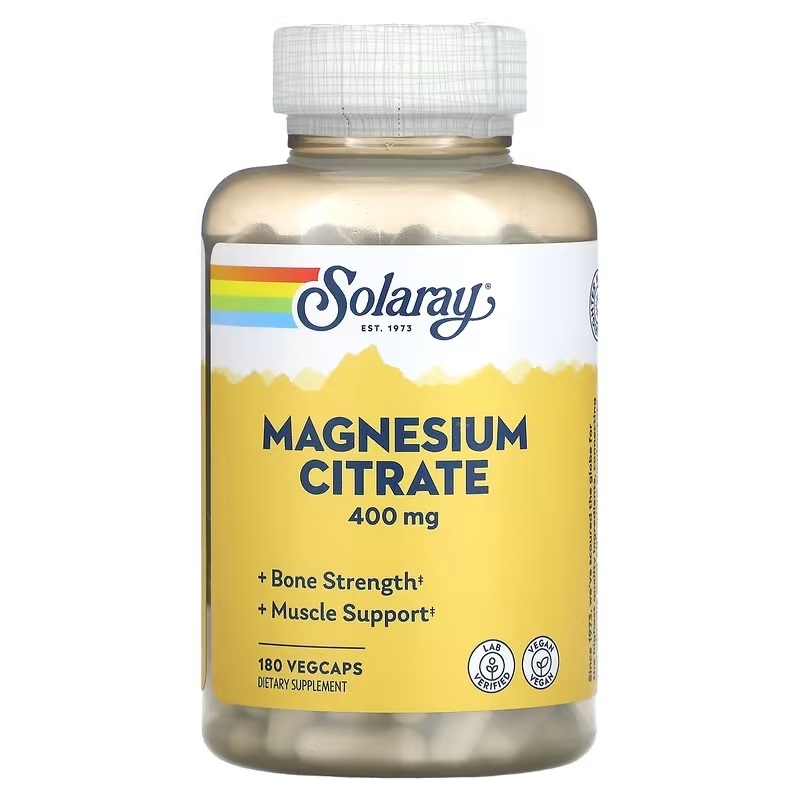 Магний Solaray Magnesium Citrate 400 мг 180 капс (Соларей Магний Цитрат 400 мг 180 капс)