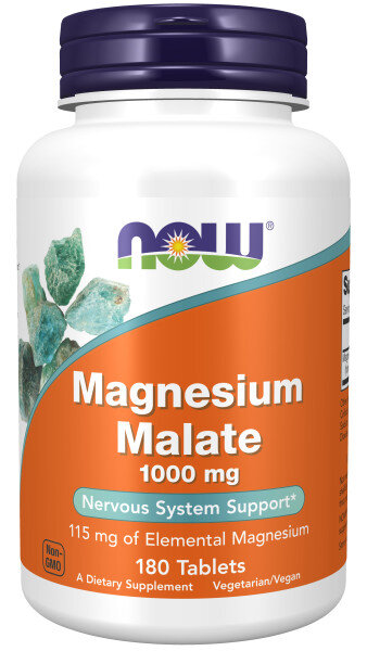 Магний NOW Magnesium Malate 1000 мг 180 таб (Нау Магний Малат 1000 мг)