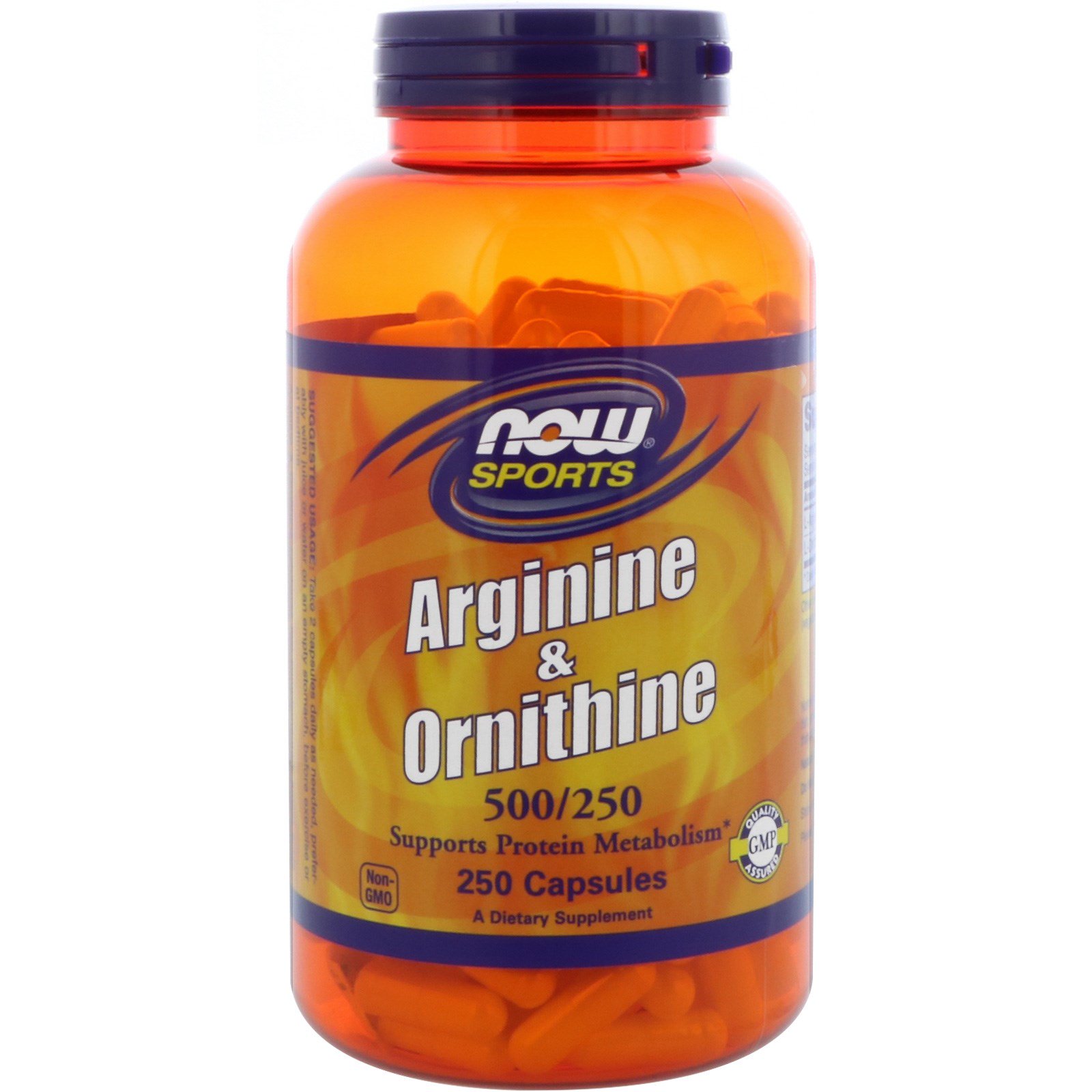 Аргинин NOW Arginine & Ornithine 500 мг/250 мг 100 вкапс (Нау Аргинин и Орнитин 100 вкапс)