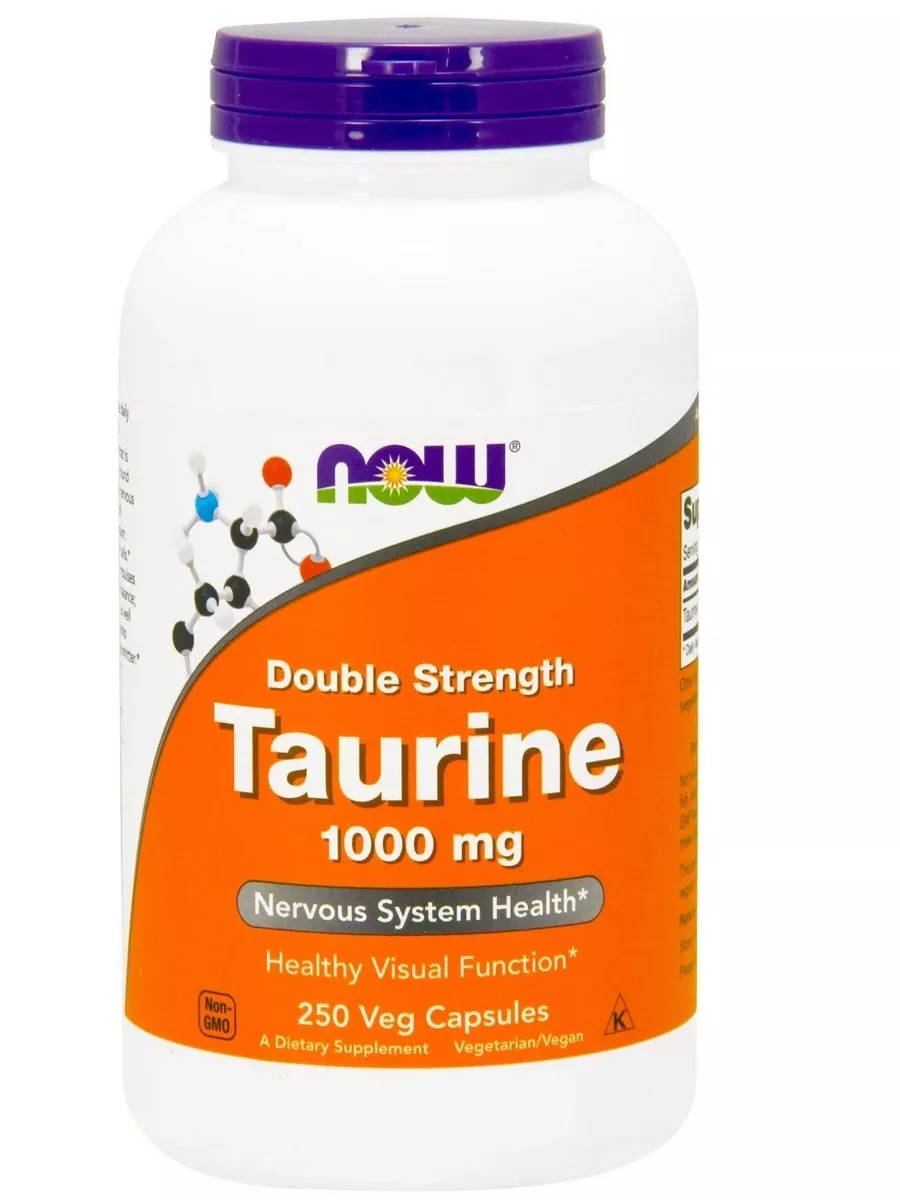 Таурин NOW Taurine 1000 мг 250 вкапс (Нау Таурин 1000 мг 250 вкапс)