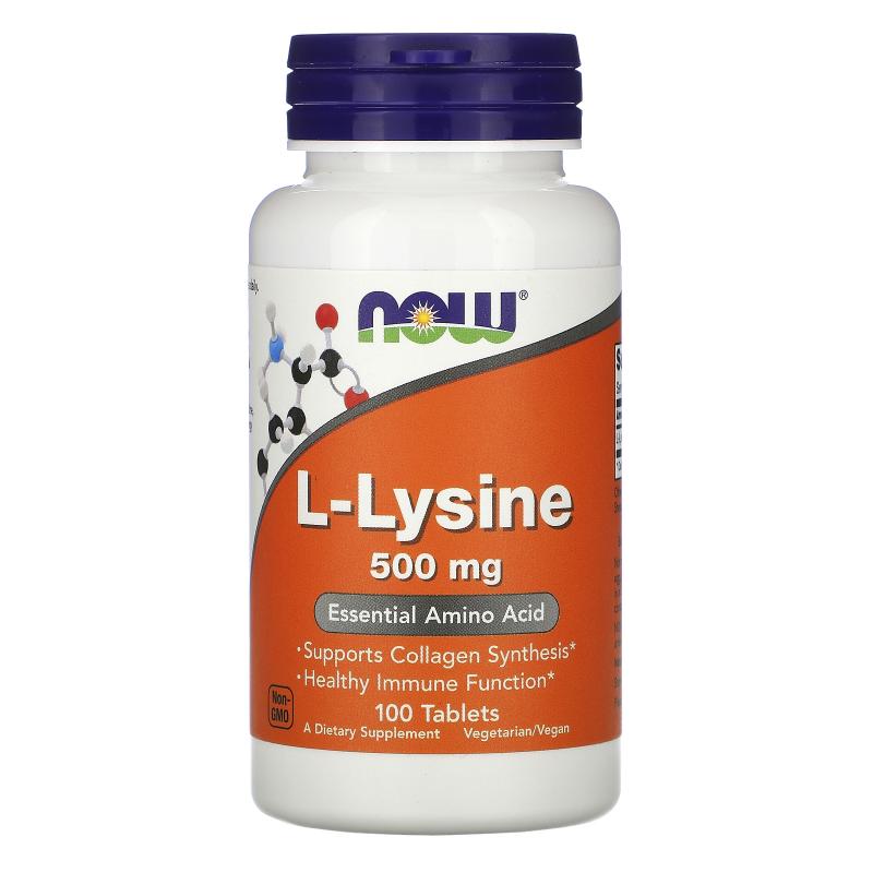 Лизин NOW L-Lysine 500 мг 100 капс (Нау Л-Лизин 500 мг)