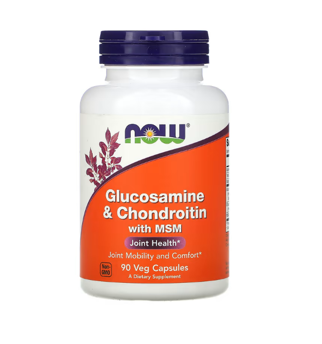 NOW Glucosamine & Chondroitin with MSM  90 капс (Нау Глюкозамин Хондроитин МСМ 90 капс)