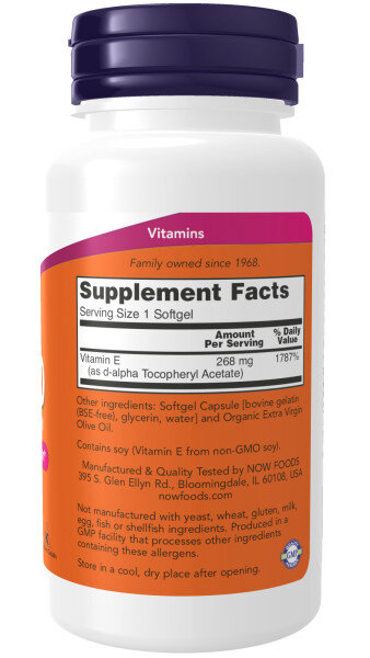 Витамин Е NOW Vitamin E-400 МЕ 100 капс (Нау Витамин Е-400)
