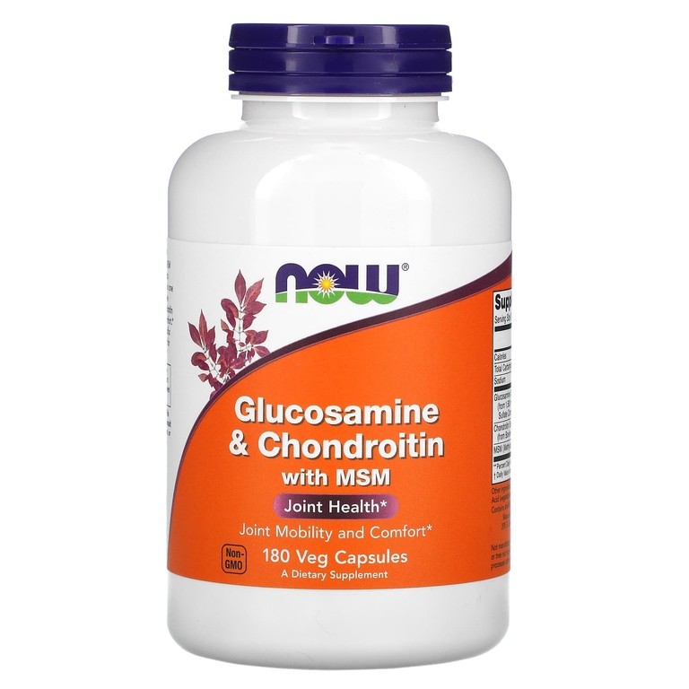 NOW Glucosamine & Chondroitin with MSM  180 капс (Нау Глюкозамин Хондроитин МСМ 180 капс)