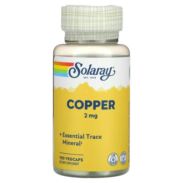 Медь Solaray Chelated Copper 2.5 мг 100 табл (Соларэй Медь 2.5 мг 100 табл)