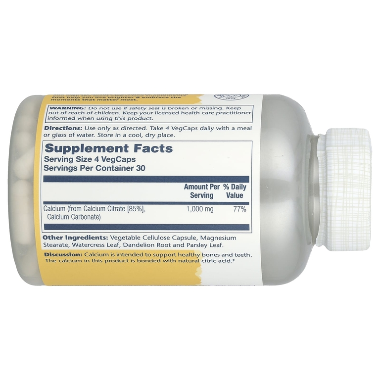 Кальций Solaray Calcium Citrate 1000 мг 120 вкапс (Соларей Кальций Цитрат 1000 мг 120 капс)