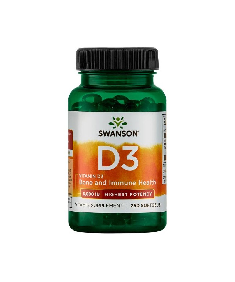 Витамин D3 SWANSON Vitamin D3 5.000 МЕ 250 капс (СВАНСОН Витамин Д3 5.000 МЕ)
