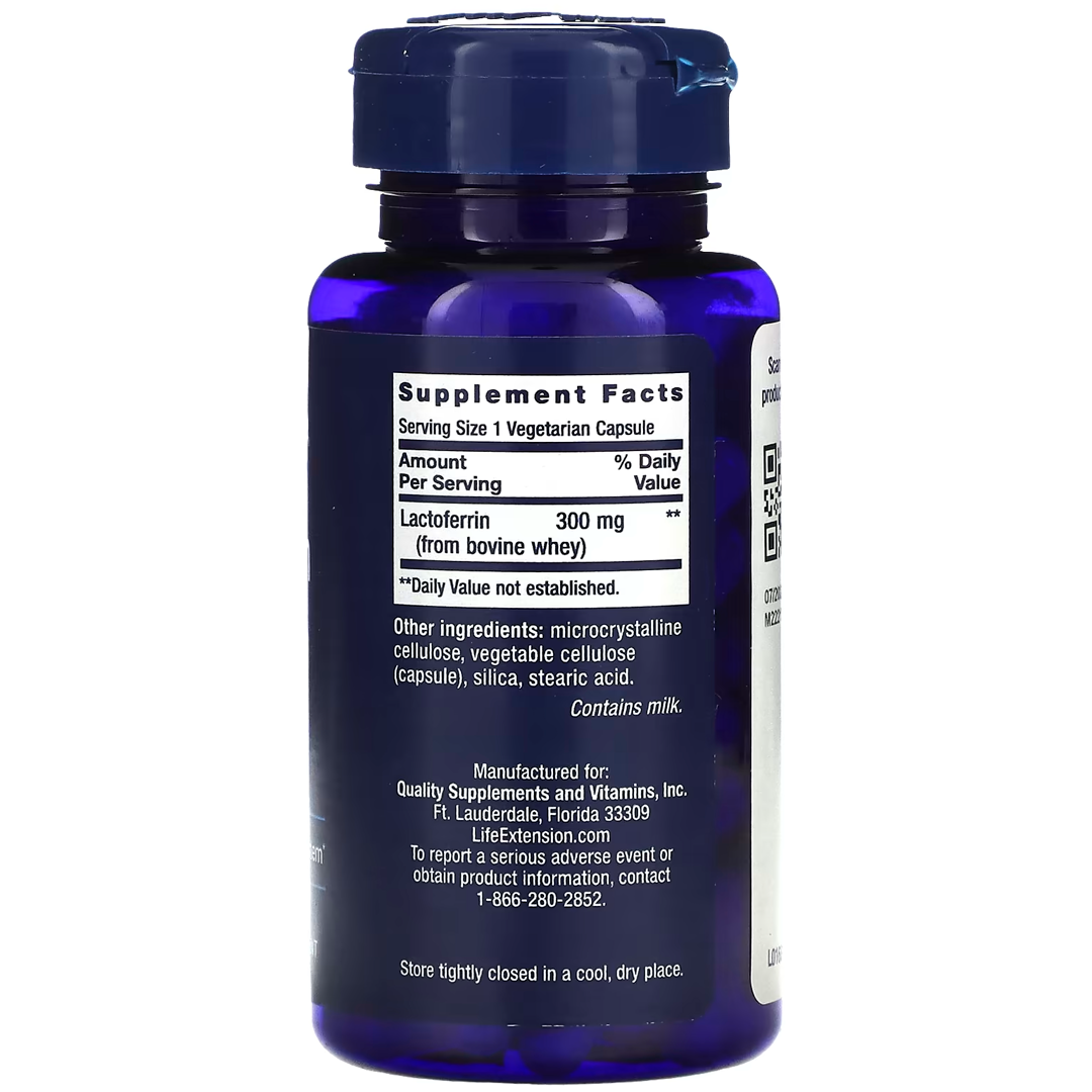 Life Extension Lactoferrin Caps 60 вкапс (Лайф Экстеншин Лактоферрин 60 вкапс)
