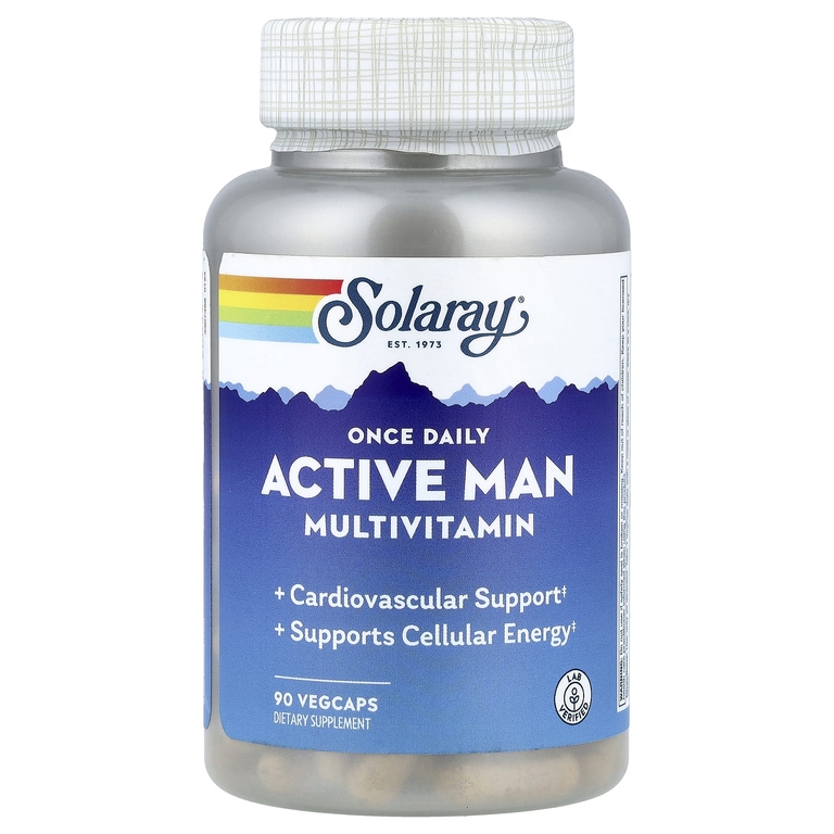 Мужские витамины Solaray Once Daily Active Man Multivitamin 90 вкапс (Соларей Онли дейли актив мен )