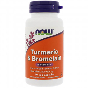 Куркумин Now Turmeric & Bromelain 90 вкапс (Нау Турмерик и Бромелайн 90 вкапс)