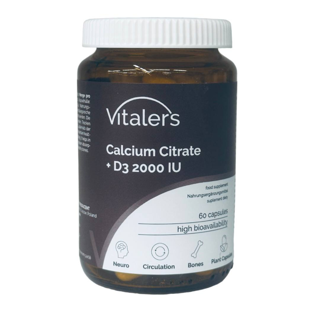 Кальций Vitalers Calcium Citrate + D3 2000 IU 60 капс (Виталерс Кальций 60 капс)