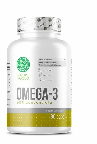 Омега-3 Nature Foods Omega-3 60% concentrate 90 капс (Натуре Фудс Омега-3 60% 90 капс)