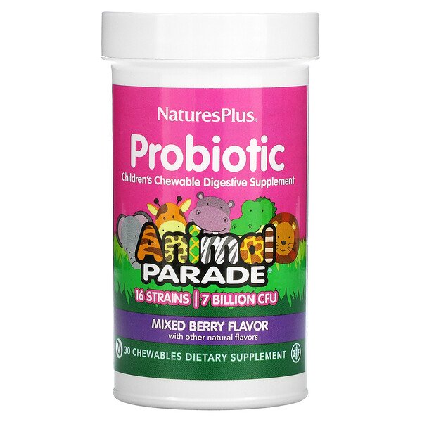 Пробиотики для детей Natures Plus Probiotic 5 Billion 30 жев. таб (Нэйчералс Плас Пробиотик)