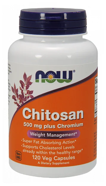 Клетчатка NOW Chitosan plus 500 мг 120 капс (Нау Хитозан плюс 500 мг 120 капс)