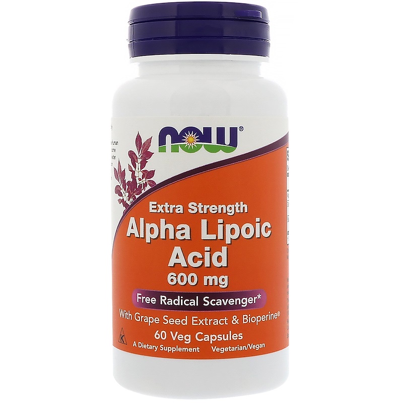 Альфа-липоевая NOW Alpha Lipoic Acid 600 мг 60 капс (Нау Альфа-липоевая кислота 600 мг 60 капс)